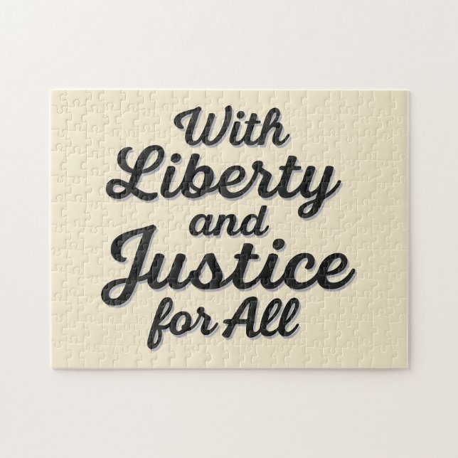 With Liberty and Justice for All Protest Freedom Jigsaw Puzzle (Horizontal)