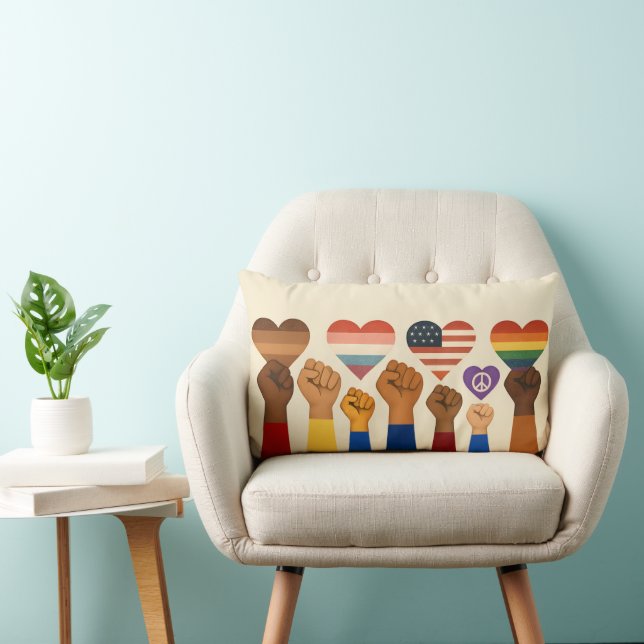 With Liberty and Justice for All Protest Freedom Lumbar Pillow (Chair)