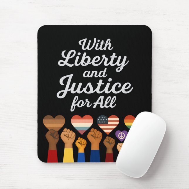 With Liberty and Justice for All Protest Freedom Mouse Pad (With Mouse)