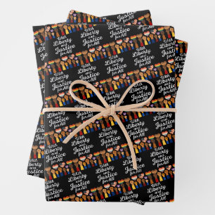 With Liberty and Justice for All Protest Freedom Wrapping Paper Sheets