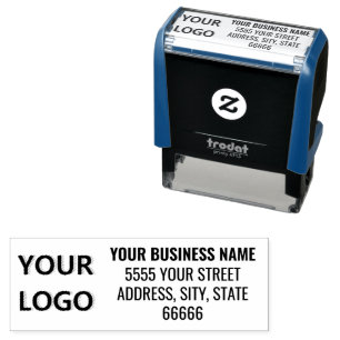 With Logo or Photo and Name Address Stamp Template