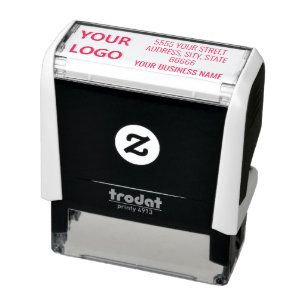 With Logo or Photo and Name Address Stamp Template