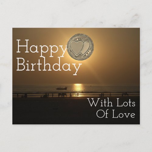 With Lots of Love Happy Birthday Postcard