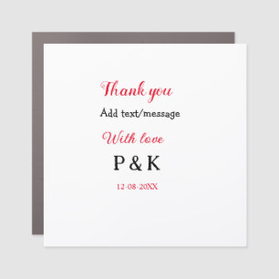 With love add couple name letter thank you add dat car magnet