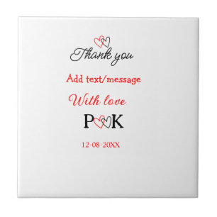 With love add couple name letter thank you add dat ceramic tile