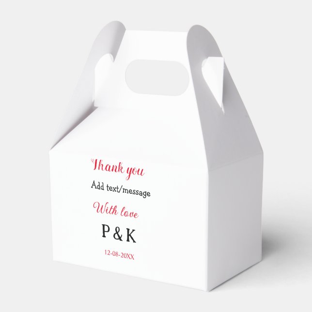 With love add couple name letter thank you add dat favor boxes (Front Side)