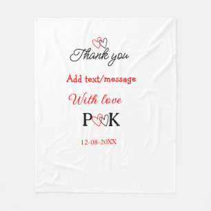 With love add couple name letter thank you add dat fleece blanket