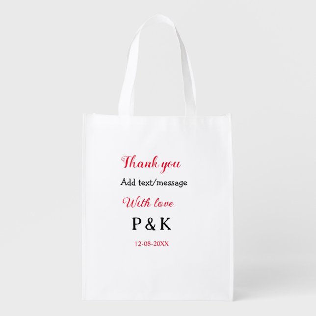 With love add couple name letter thank you add dat grocery bag (Front)