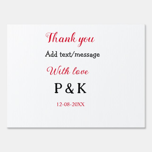 With love add couple name letter thank you add dat sign (Front)