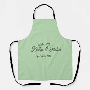 With love add couple name wedding simple minimal apron