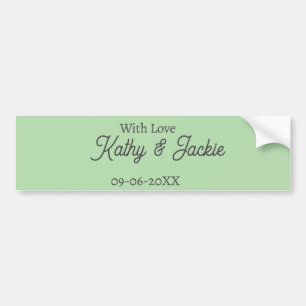 With love add couple name wedding simple minimal bumper sticker