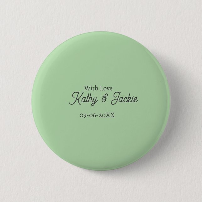 With love add couple name wedding simple minimal  button (Front)