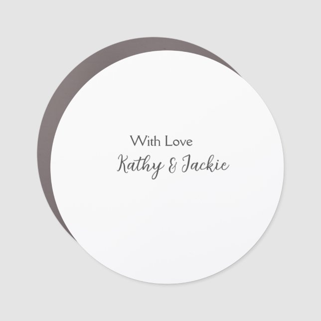 With love add couple name wedding simple minimal  car magnet (Front)