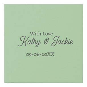 With love add couple name wedding simple minimal faux canvas print