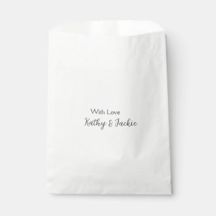 With love add couple name wedding simple minimal favor bag