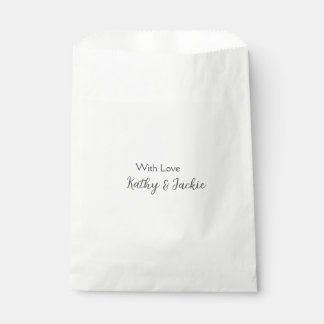 With love add couple name wedding simple minimal  favor bag