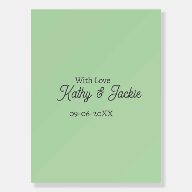 With love add couple name wedding simple minimal  foam board (Front)