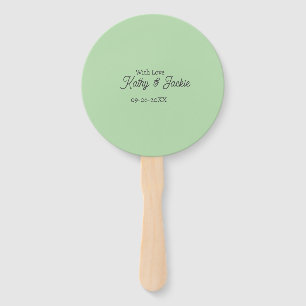 With love add couple name wedding simple minimal hand fan