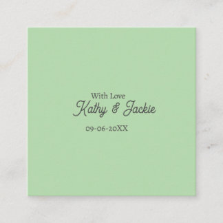 With love add couple name wedding simple minimal  square business card