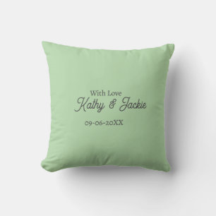 With love add couple name wedding simple minimal throw pillow