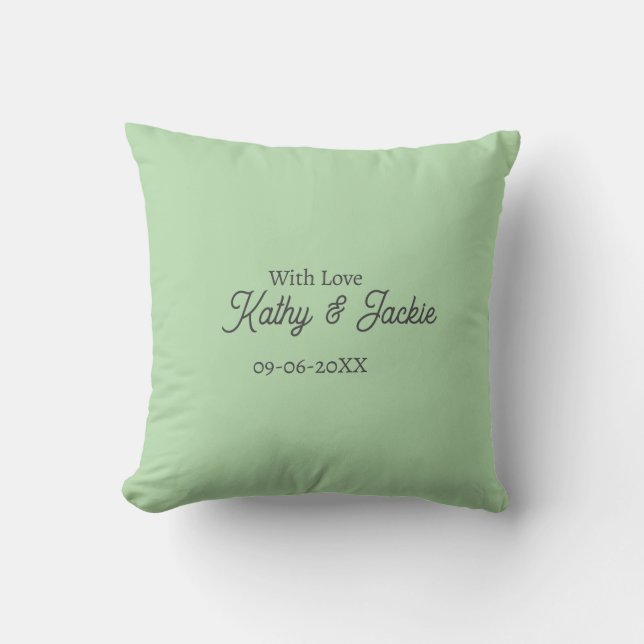 With love add couple name wedding simple minimal  throw pillow (Front)