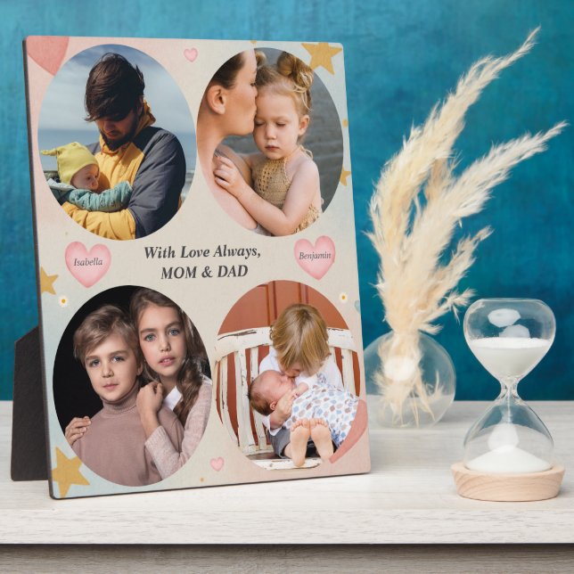 With Love Always – 4-Photo Gift from Mom & Dad Plaque (Side)