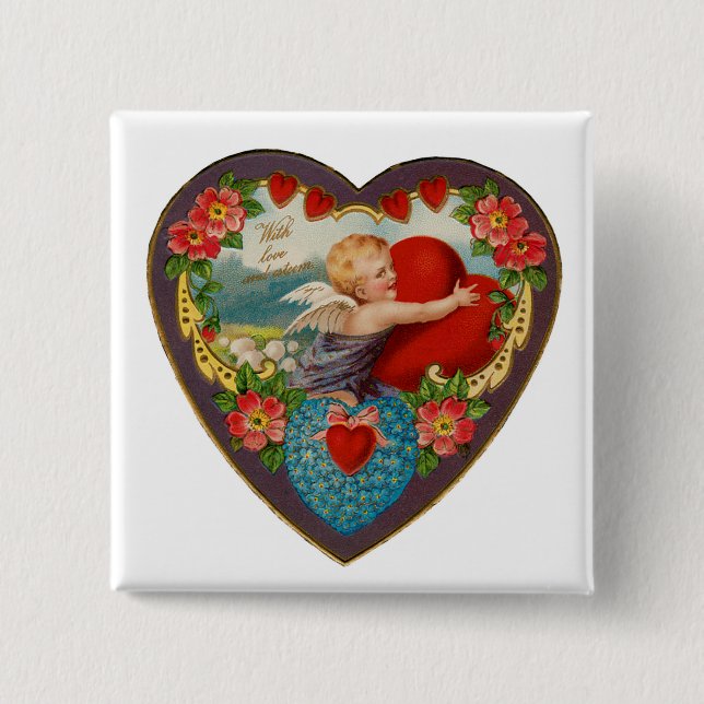 With Love and Esteem Pinback Button (Front)