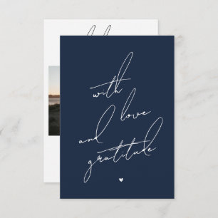 With Love and Gratitude Pre Printed Message  Thank You Card