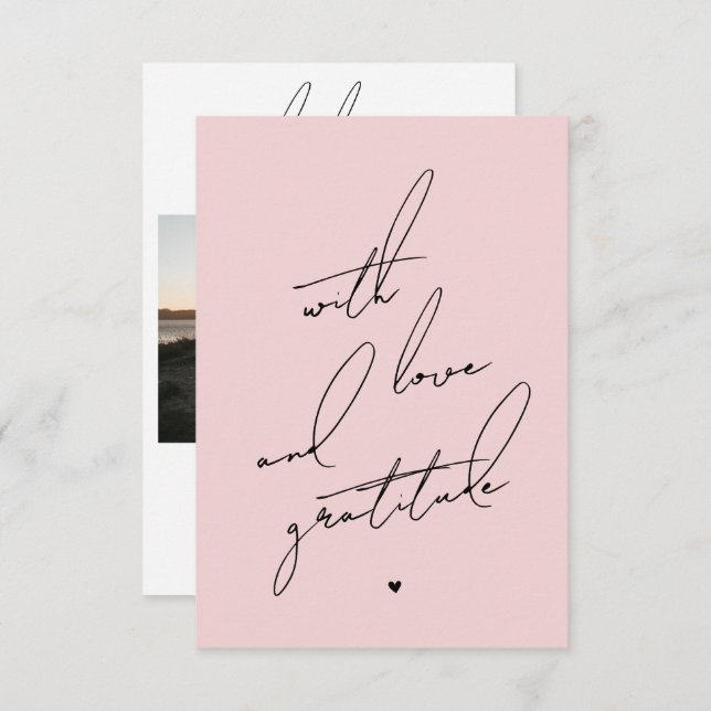 With Love and Gratitude Pre Printed Message  Thank You Card (Front/Back)