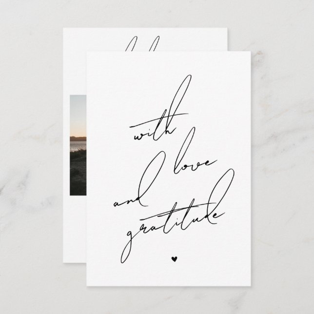 With Love and Gratitude Pre Printed Message  Thank You Card (Front/Back)