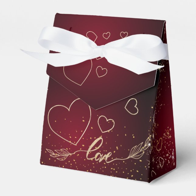 with love and hearts favor boxes (Front Side)