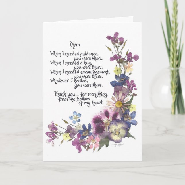 With love and thanks to Mom greeting card (Front)