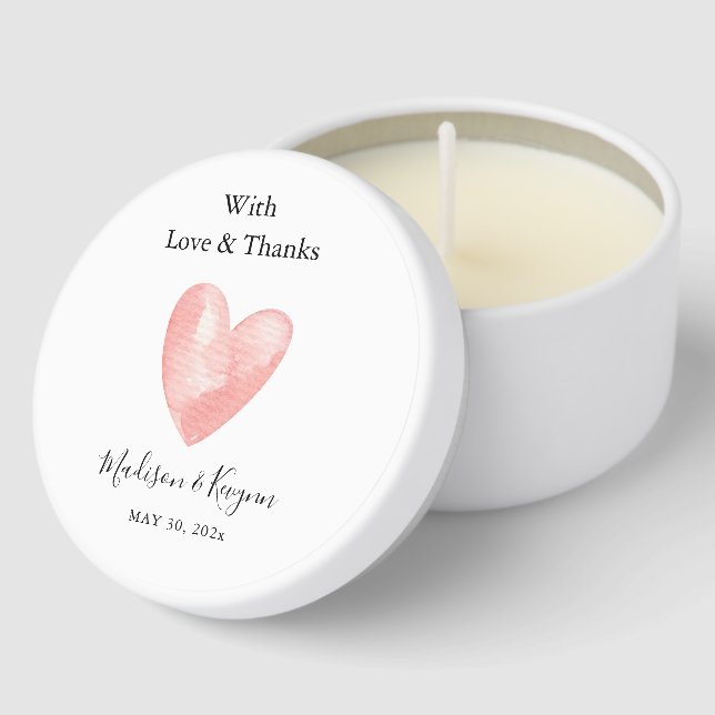 With Love And Thanks  Wedding Mini Candle Favors (Corner)