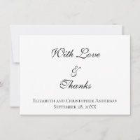 With Love and Thanks Wedding Thank you Note Card