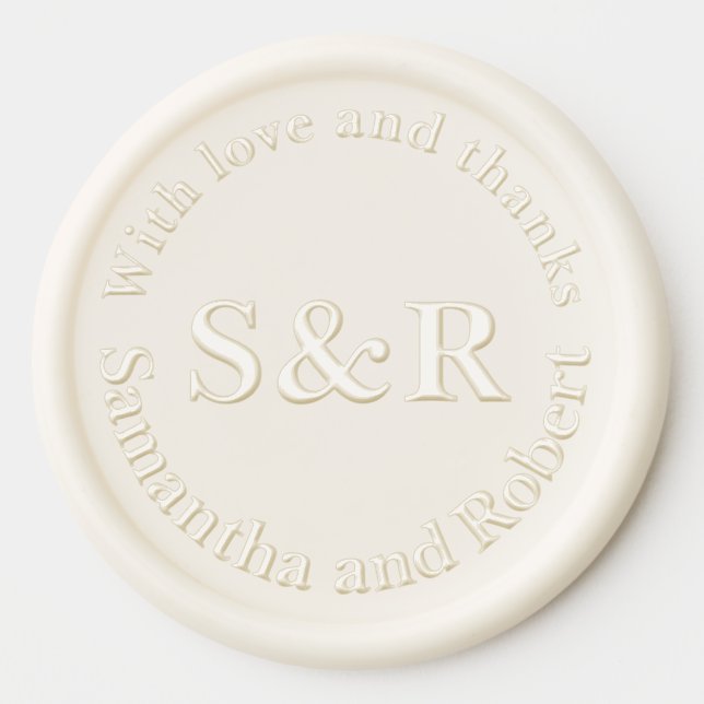 With Love and Thanks Wedding Wax Seal Sticker (Front)