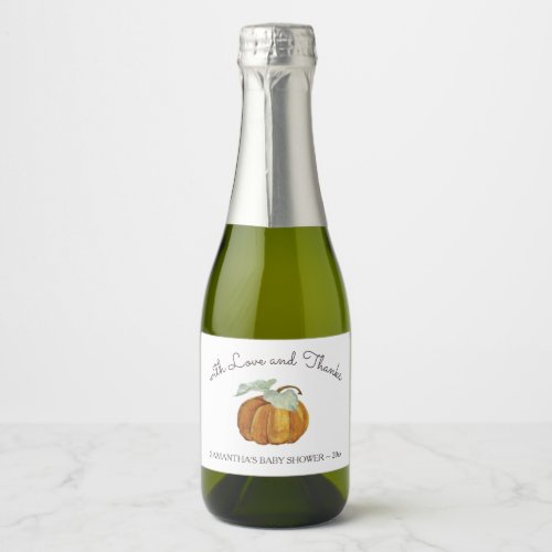 With Love And White Pumpkin Sparkling Wine Label