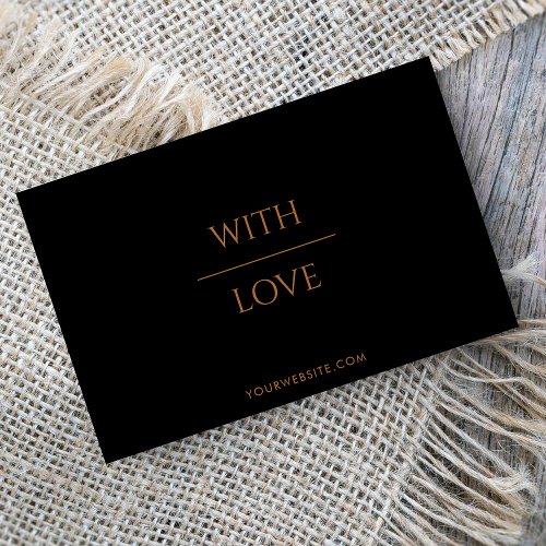With Love Black  Gold Script Thank you voucher  Business Card