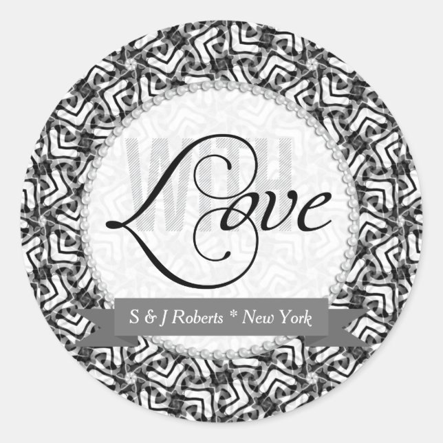 WITH LOVE Black+White Stickers (Front)