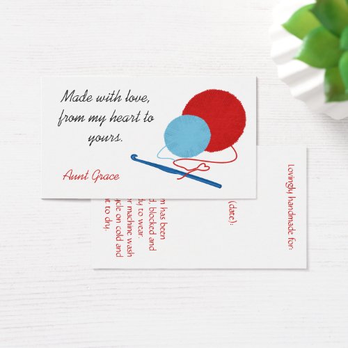 With Love Crochet Hang Tag Business Card Templates