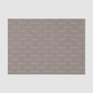 With Love Elegant Calligraphy Taupe Wedding Tissue Paper