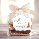 With Love Elegant Thank You Wedding Classic Round Sticker<br><div class="desc">Express your gratitude with elegance using this "With Love" Elegant Thank You Wedding Classic Round Sticker. Featuring a beautiful calligraphy script and a minimalist black-and-white design, this sticker adds a modern, sophisticated touch to your wedding favors. Perfect for a chic and trendy celebration, it’s an effortless way to show appreciation—...</div>