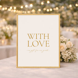 With Love Elegant Wedding Favors Sign