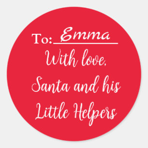 With Love From Santa and his Little Helpers Classic Round Sticker