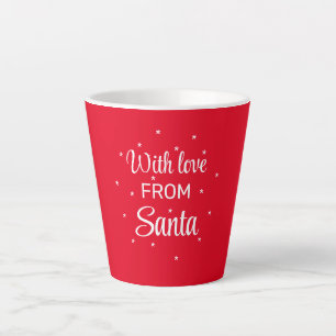 With love from Santa red white snowflakes Latte Mug