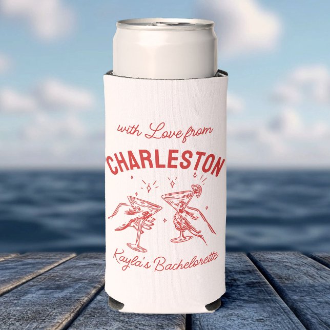 With Love From [Your City] 🍸 Custom Bachelorette Seltzer Can Cooler (Creator Uploaded)