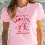 With Love From [Your City] Custom Bachelorette  T-Shirt<br><div class="desc">Cheers to you! Fun “With Love From” destination tee with clinking martinis,  perfect for the bride squad,  custom keepsake,  and matching bachelorette party style.</div>
