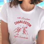 With Love From [Your City] Custom Bachelorette  T-Shirt<br><div class="desc">Cheers to you! Fun “With Love From” destination tee with clinking martinis,  perfect for the bride squad,  custom keepsake,  and matching bachelorette party style.</div>