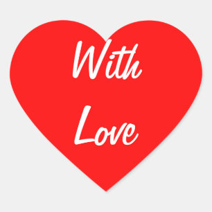 With Love Heart Shape Stickers