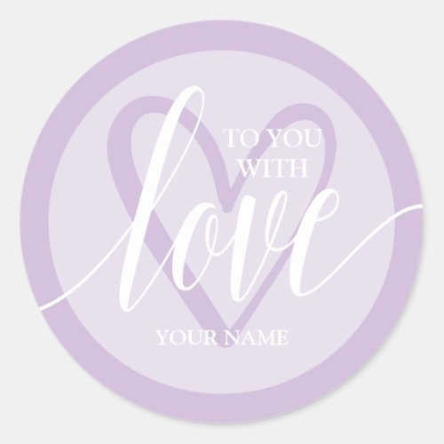 With Love Lavender Classic Round Sticker