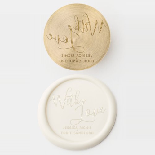 With love little heart custom couples name wedding wax seal stamp